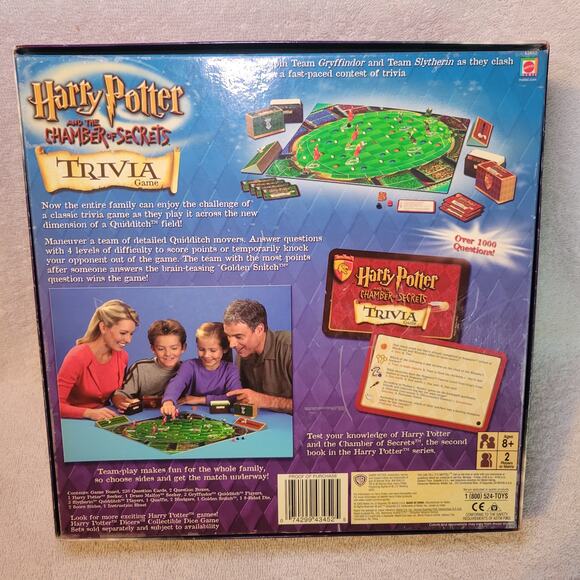 Harry Potter Chamber of Secrets Trivia Board Game Quidditch Complete 2002 - Picture 2 of 4